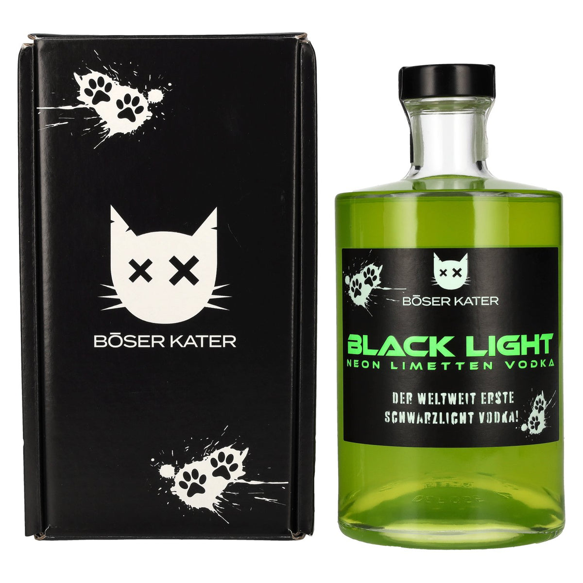 Böser Kater Black Light Neon Lime Vodka 40% vol. 0.5 l in a gift box