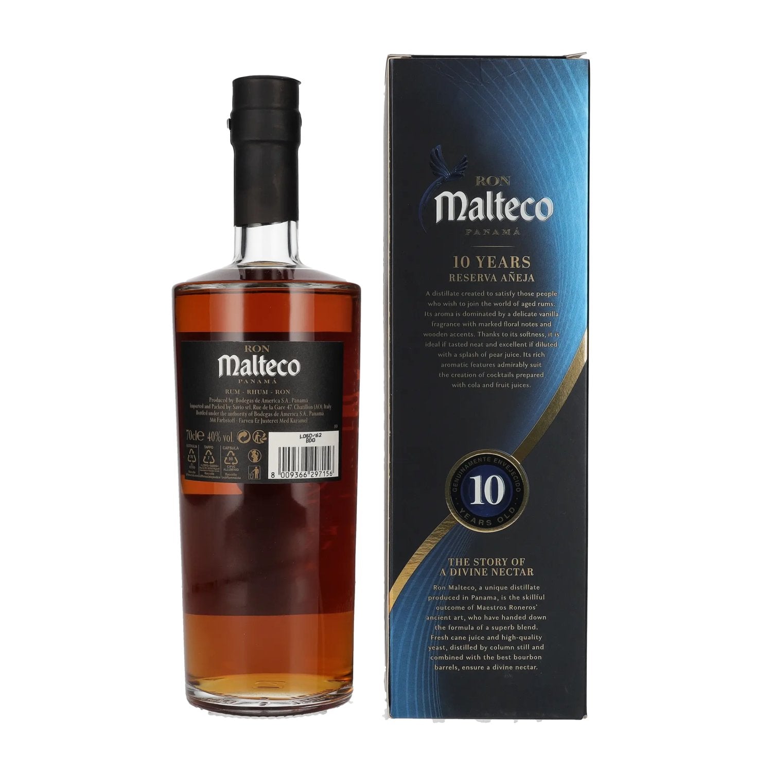 Ron Malteco 10 Años Reserva Añeja 40% Vol. 0,7l in Geschenkbox