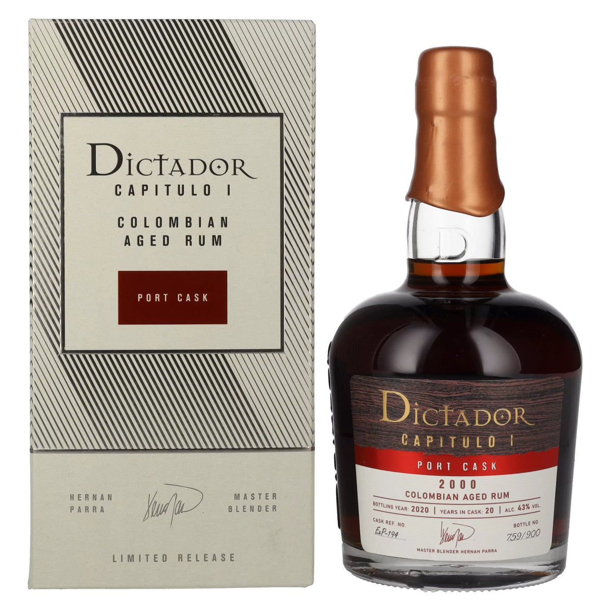 Dictador CAPITULO I 20 Years Old Port Cask Colombian Aged Rum 2000 43% Vol. 0.7L in gift box