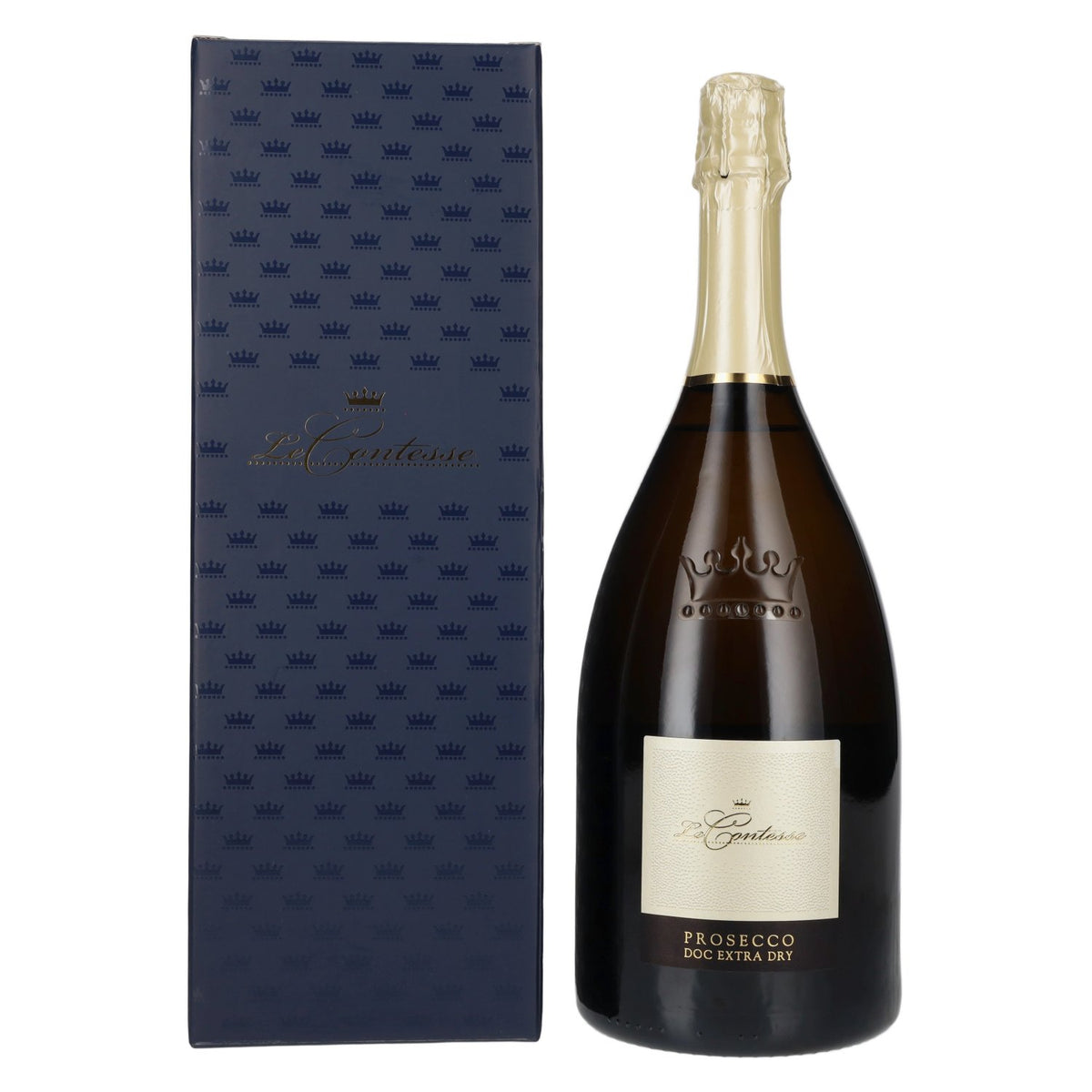 Le Contesse Prosecco DOC Treviso Extra Dry 11% vol. 1.5 l in a DARK BLUE gift box