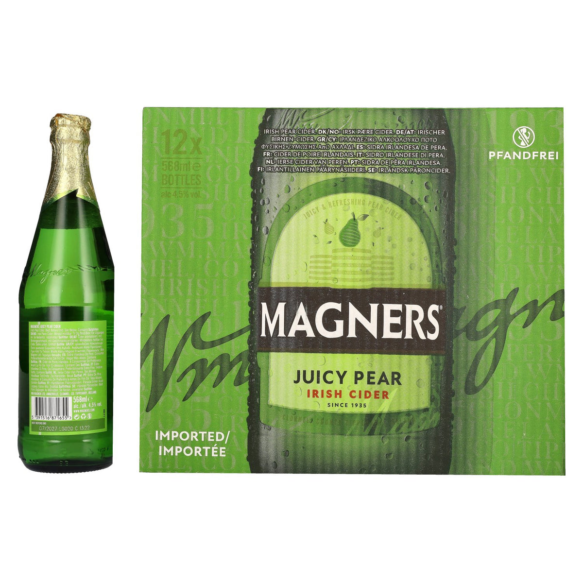 Magners Irish Cider JUICY PEAR 4.5% ABV 12 x 0.568 l
