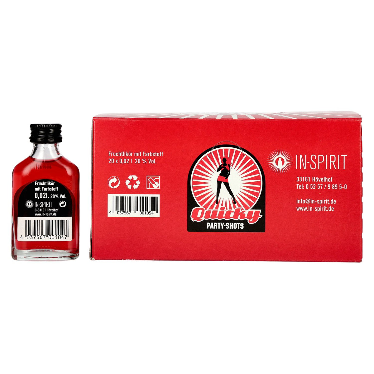 Quicky – Fruit Liqueur 20% ABV, 20 x 0.02 l