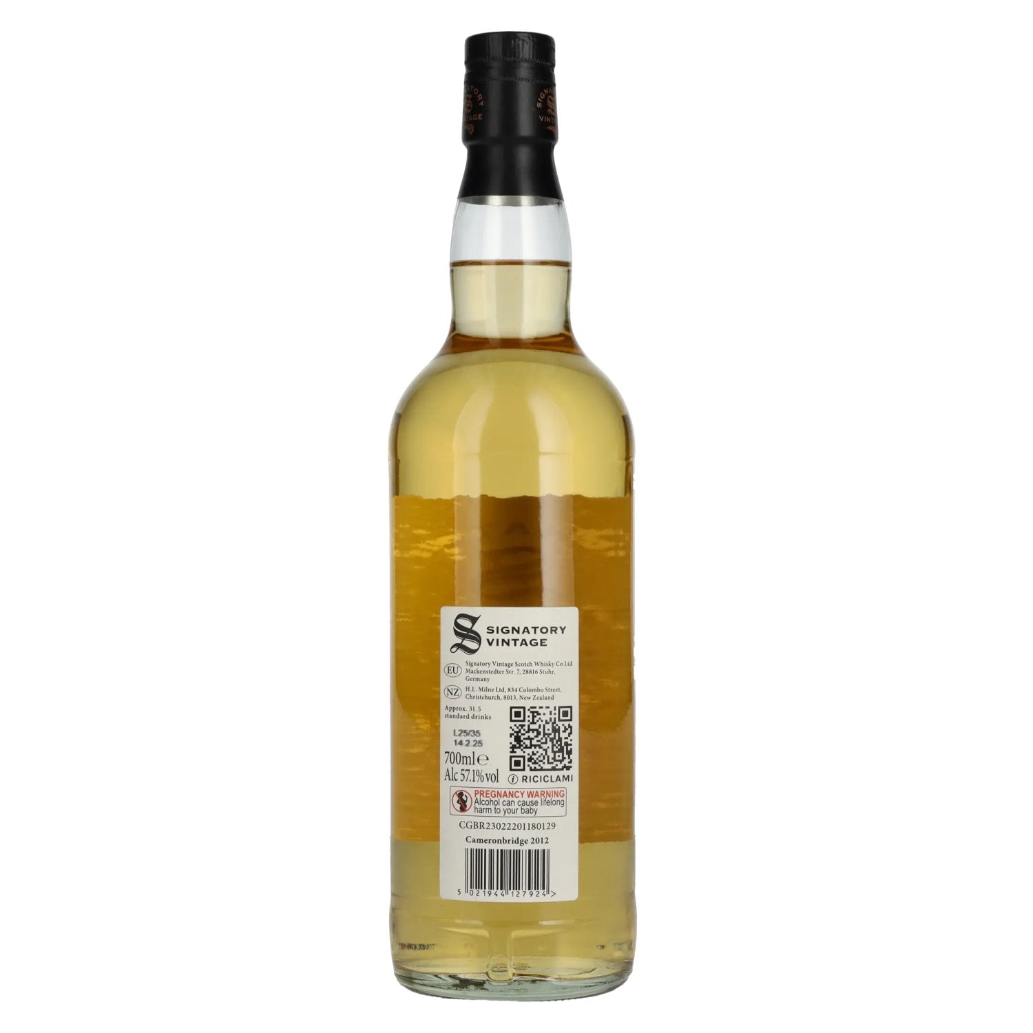 Signatory Vintage 100 Proof Edition CAMERONBRIDGE 12 Years Old Single Grain #1 2012 57.1% Vol. 0.7l