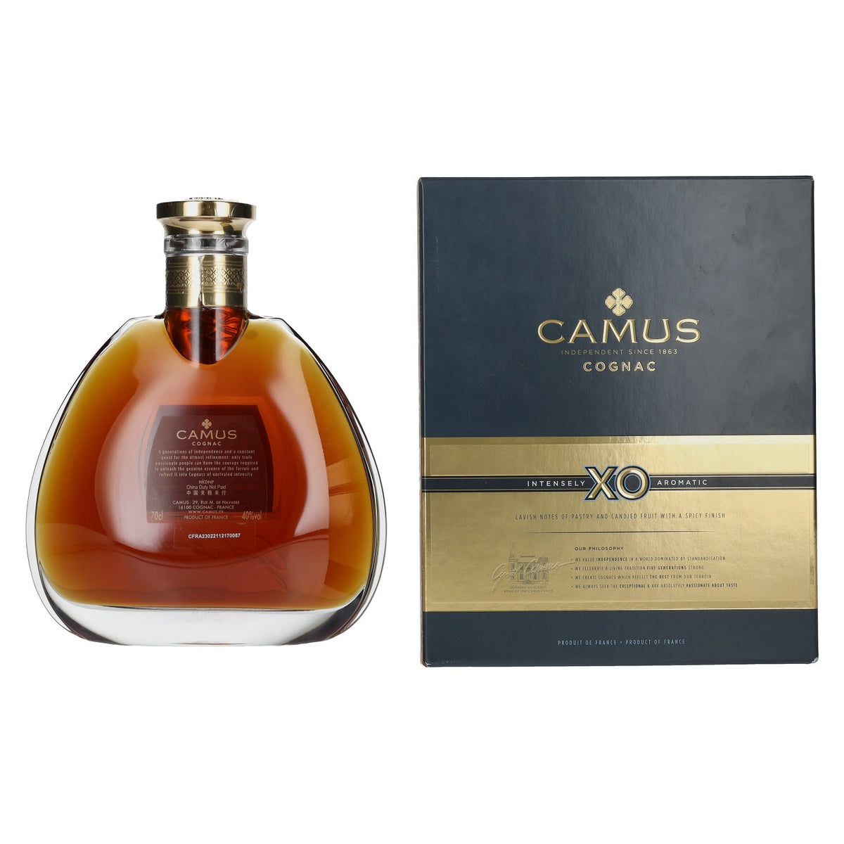 Camus XO Intensely Aromatic Cognac 40% Vol. 0.7l in Gift Box