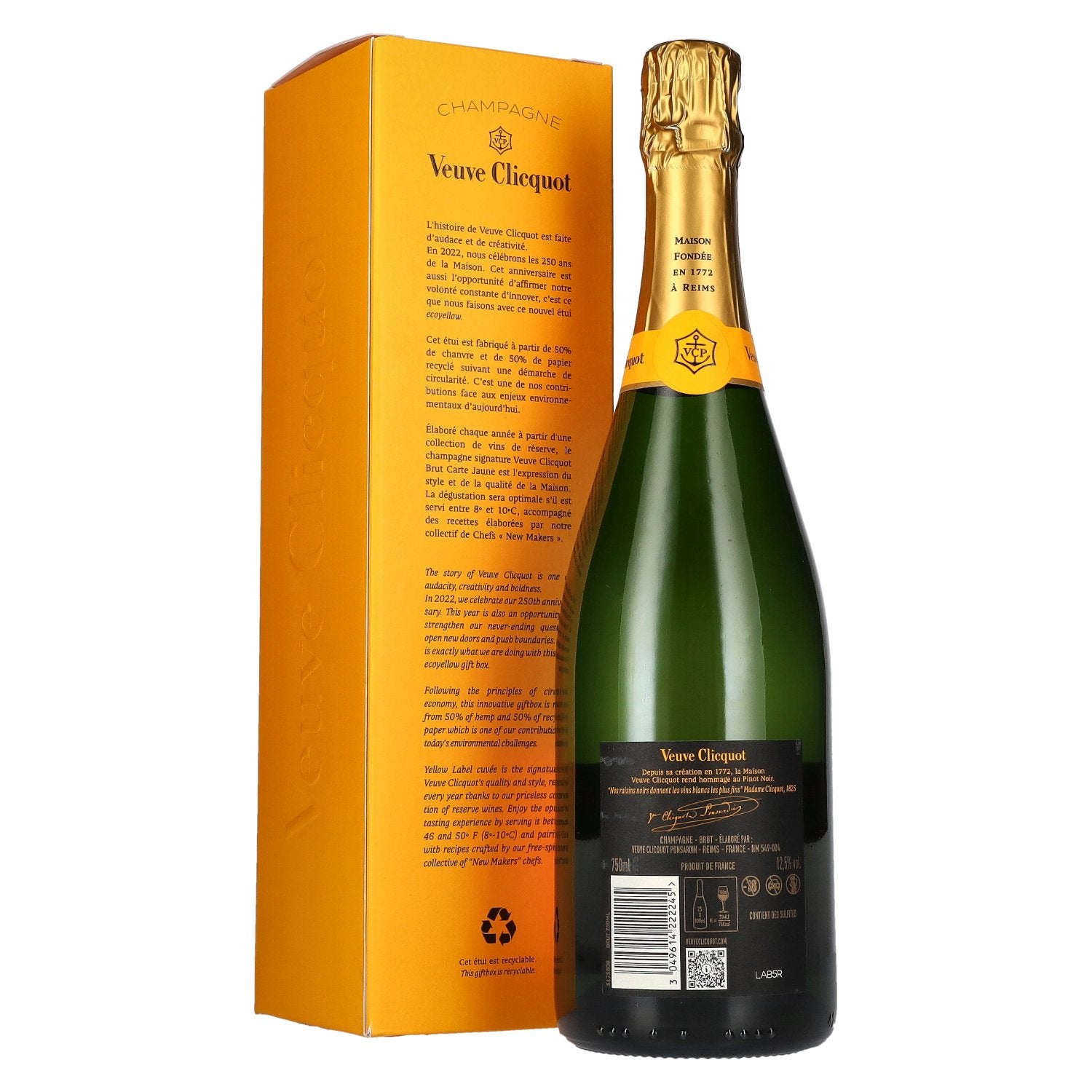 Veuve Clicquot 250 ANS Champagne Brut Yellow Label 12,5% Vol. 0,75l in Geschenkbox